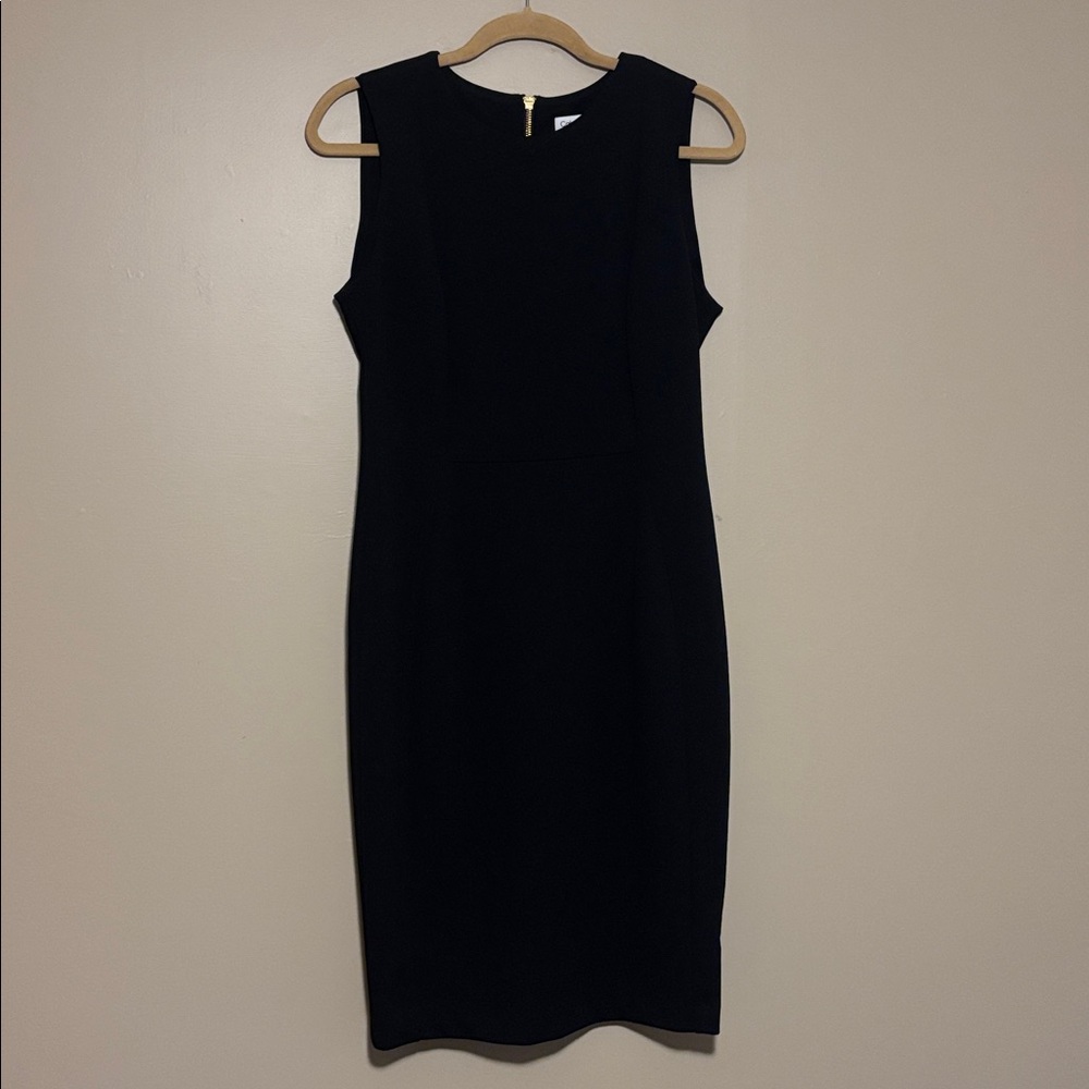 Calvin Klein Black Dress with Gold Zipper - Size 10